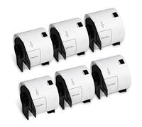 BETCKEY - Lot de 6 rouleaux de 1 800 étiquettes de rechange amovibles pour Brother DK-1202 (7 x 10 cm), étiquettes d'expédition imperméables et durables, compatibles avec les imprimantes Brother QL