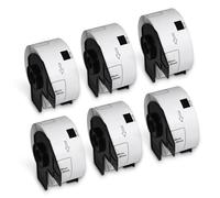 BETCKEY - Lot de 6 rouleaux de 2 400 étiquettes de rechange amovibles pour Brother DK-1208 (3,8 x 8,9 cm), grande étiquette d'adresse imperméable et durable, compatible avec les imprimantes Brother QL