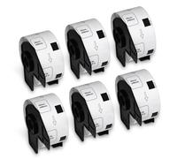 BETCKEY - Lot de 6 rouleaux de 3720 étiquettes de rechange amovibles pour Brother DK-1220 (3,8 x 4,5 cm), étiquettes imperméables durables, compatibles avec les imprimantes Brother QL [6 rouleaux