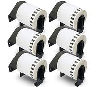 BETCKEY - Lot de 6 rouleaux d'étiquettes en film continu compatibles avec Brother DK-2212 (6,1 x 15,2 m), à utiliser avec les imprimantes d'étiquettes Brother QL