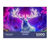 Bête à Cornes Puzzle 1000 Pieces Cadeau Unique Jeu ÉduChatif Challenge Toy À De Qualité Supérieure Peinture Art pour Adultes Enfants 52x38cm/1000pcs