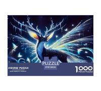 Bête à Cornes Puzzle 1000 Pieces Cadeau Unique Jeu ÉduChatif Challenge Toy À De Qualité Supérieure Peinture Art pour Adultes Et Enfants À Partir De 12 Ans 38x26cm/1000pcs