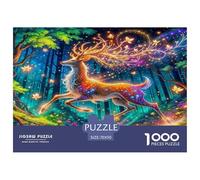 Bête à Cornes Puzzle 1000 Pieces Cadeau Unique Jeu ÉduChatif Challenge Toy À De Qualité Supérieure Peinture Art pour Adultes Et Enfants À Partir De 14 Ans 70x50cm/1000pcs