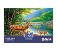 Bête à Cornes Puzzle 1000 Pièces Cadeau Unique Jeu ÉduChatif Challenge Toy À De Qualité Supérieure Peinture Art pour Adultes Et Enfants À Partir De 12 Ans 70x50cm/1000pcs