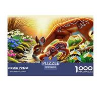 Bête à Cornes Puzzles 1000 Pièces Cadeau Unique Jeu ÉduChatif Challenge Toy À De Qualité Supérieure Peinture Art pour Adultes Et Enfants À Partir De 12 Ans 38x26cm/1000pcs