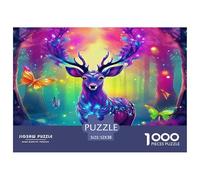 Bête à Cornes Puzzles 1000 Pieces Cadeau Unique Jeu ÉduChatif Défi Jouet À De Qualité Supérieure Peinture Art pour Adultes Et Enfants À Partir De 14 Ans 52x38cm/1000pcs