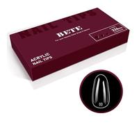 BETE Capsules Ongles Ovales Medium, 224 Pièces 16 Tailles, Faux Ongles Acrylique Transparent Couvrants, Pré-formées, Solides et Épaisses, Tenue Longue pour DIY à la Maison et en Salon