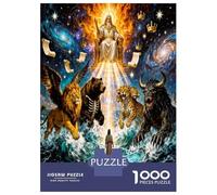 Bête Divine de la Galaxie 1000 Pièces Puzzle Premium Divinité Cosmique Puzzle Classique Carton Épais - Ultra Dur, Anti-Stress Détente, Idéal pour Les Loisirs Indoor Amusants 52x38cm/1000pcs