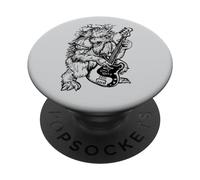 Bête Jouant de la Guitare Guitariste créature Rock Musicien PopSockets PopGrip Adhésif