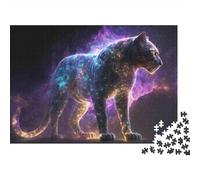 Bête Panthère Cosmique Puzzles 1000 Pieces Cadeau Unique Animaux Jeu Éducatif Challenge Toy À De Qualité Supérieure Peinture Art pour Adultes Et Enfants À Partir De 14 Ans 52x38cm/1000pcs
