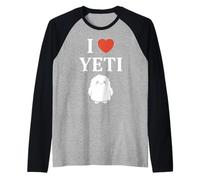 Bête Yeti Abominable Homme des neiges Humour i Love yéti Manche Raglan