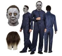 Betensh Costume de Michael Myers, Comprenant le Masque de Michael Myers et le Couteau Ensanglanté. Masque d'Halloween Michael Myers, Déguisement d'Halloween pour Adulte qui Fait Peur.XXL