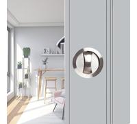 betensh Kit de serrure avec rosace ronde serrure de condamnation pour porte coulissante 57mm pour porte coulissante Argent
