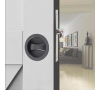 Betensh Kit de serrure avec rosace ronde serrure de condamnation pour porte coulissante 57mm pour porte coulissante Noir