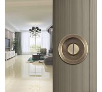 betensh Kit de serrure avec rosace ronde serrure de condamnation pour porte coulissante 57mm pour porte coulissante Bronze