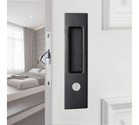 betensh Poignée de porte de poche sans clé Serrure de porte coulissante 160 mm Serrure de poignée Jeux de poignées pour portes intérieures Noir