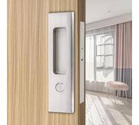 betensh Poignée Invisible Encastré Poignée Loquet Intérieur Meubles en Bois Serrure de Porte Ensembles de Poignées Coulissante à Mortaise de Serrure de Porte Serrure 160mm Argent
