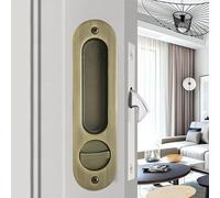 betensh Porte Coulissante Mortaise Serrure Poignée Invisible Encastré Poignée de porte coulissante avec serrure à clé 173mm Bronze Meubles en Bois Serrure de Porte
