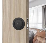 Betensh Serrure de porte coulissante Ronde poignée avec serrure porte coulissante 66mm Noir Poignée de porte Serrure invisible Poignées de porte de sans clé