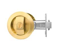 betensh Serrure de porte coulissante Ronde poignée avec serrure porte coulissante 66mm Or Poignée de porte Serrure invisible Poignées de porte de sans clé