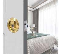 betensh Serrure de porte coulissante Ronde poignée avec serrure porte coulissante 66mm Or Poignée de porte invisible Poignées de porte de poche avec serrure et clé