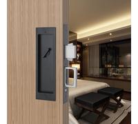 betensh Serrure de porte de poche Intimité Serrure de porte de poche Matériel Poignées cachées 190 mm Serrure encastrée Poignées de poche, Noir