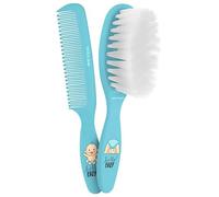 Beter - Set peigne et brosse nouveau-né - Poils extra-doux - Kit minicure Bleu