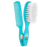 Beter - Set peigne et brosse nouveau-né - Poils extra-doux - Kit minicure Bleu