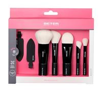 Beter Lot de 5 pinceaux de maquillage de voyage, poils synthétiques extra doux, kabuki, blush, fond de teint, correcteur et ombre à paupières + 2 pinces à cheveux, idéal pour les voyages