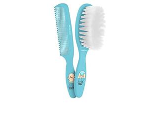 Beter - Newborn Baby Comb and Brush Set with Extra-Soft Bristles, Newborn Baby Grooming Set, Ideal for Baby Care, Baby "Minicure" Kit, Blue