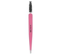 BETER - Pince à épiler double fonction, design exclusif 2 en 1, pointe biseautée et goupillon pour sourcils et cils, épilation professionnelle et précise, acier inoxydable