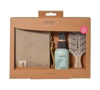 Beter - Set de 3 pièces Hair Rescue Natural Fiber (brosse démêlante mini + spray démêlant sans rinçage + trousse de toilette) Cheveux doux, hydratés et brillants, parfum pêche, pack cadeau soin des