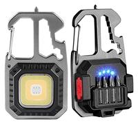 BETERE Mini LED Lampe de Poche Rechargeable Portable, Cadeau Homme, Baladeuse avec Support et Aimant, Ouvre-Bouteille, Multifonction Porte clé Lampe étanche pour Chevet, Atelier, Urgence