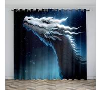 Bêtes mythiques Voilages Intérieurs a Oeillets Animal Rideaux Occultants à Isolation Thermique 2 Pièces H183X L234 cm, Résistants à la Chaleur et au Froid, Opaques avec œillets