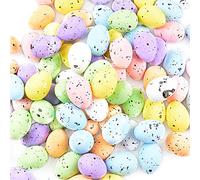 BETESSIN 100Pcs Oeufs Mousse de Pâques Multicolores Easter Décorations Artisanales Mini Oeufs Mouchetés Ornements de Jardin Bricolage Décoration de Pâques