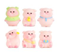 BETESSIN 12pcs Petits Cochons Porte Bonheur Mini Figurine Ornement Voiture Cochon Pendentif Suspendu Décoration de Table pour Examen Mariage Anniversaire Fête Nouvel an