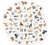 BETESSIN 16 Feuilles Autocollants Chevaux Stickers Gommettes Enfant Imperméable pour Scrapbooking Artisanat Bricolage