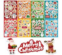BETESSIN 16 Feuilles Autocollants Stickers Noël Gommettes Enfant pour Carte Scrapbooking Emballage Cadeaux