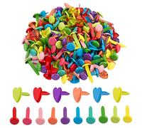 BETESSIN 200pcs Attaches Parisiennes Mini Brads Cœur Rond Pointe Clous en Métal Rivets Cloutés Multicolore Travaux Manuels et Scrapbooking Décoration DIY Loisirs Créatifs