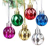 BETESSIN 24Pcs Boules de Noël en Plastique Décoration Noël Intérieure Sapin 3cm