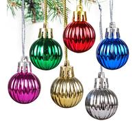 BETESSIN 24Pcs Boules de Noël en Plastique Décoration Noël Intérieure Sapin 3cm