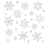 BETESSIN 5 Feuilles Autocollants Flocons de Neige Pailletés Décoration Cadeau Noël Bricolage Artisanat Scrapbooking
