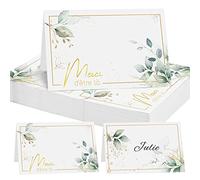 BETESSIN 50Pcs Marque Place Mariage Porte Nom Table avec Lettres Merci d'Être Là Marque Place Anniversaire Baptême Cartons Placement 8,5x5,5CM