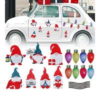 BETESSIN Kit de 20pcs Autocollants Réfléchissants de Voiture de Noël - Stickers d'Avertissement Forme GNOME - Décoration pour Fête
