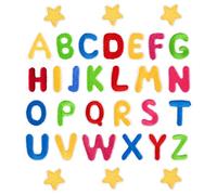 BETESSIN Lot de 32Pcs Patchs Thermocollants Écussons Vêtement Textile Colorés y compris 26Pcs Lettre Alphabet de A à Z et 6 Étoiles