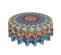 BETGINY Nappe Ronde de 177,8 cm de Style bohème, imperméable, Rustique, colorée, Motif Mandala, Tissu Rustique, décoration pour Pique-Nique, fête, Vacances, Maison, intérieur et extérieur