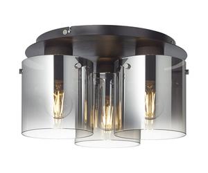 BETH Plafonnier 3L café/verre fumé E27