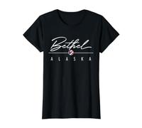 Bethel Alaska (Alaska) T-Shirt Graphique avec Valeur, Femme, Noir, XS