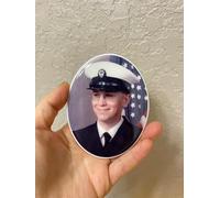 Bethel Plaque commémorative en céramique imperméable de 7,6 cm, personnalisée avec photo ovale pour pierre tombale. Parfaite pour les décorations funéraires, durable et résistante aux intempéries.