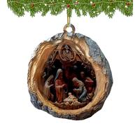 Bethléem Ensemble de décorations de Noël 2D de la Sainte Famille, décoration d'arbre légère | Pendentif de crèche en acrylique pour décoration saisonnière, porte d'entrée, bureau, maison, fête, Noël